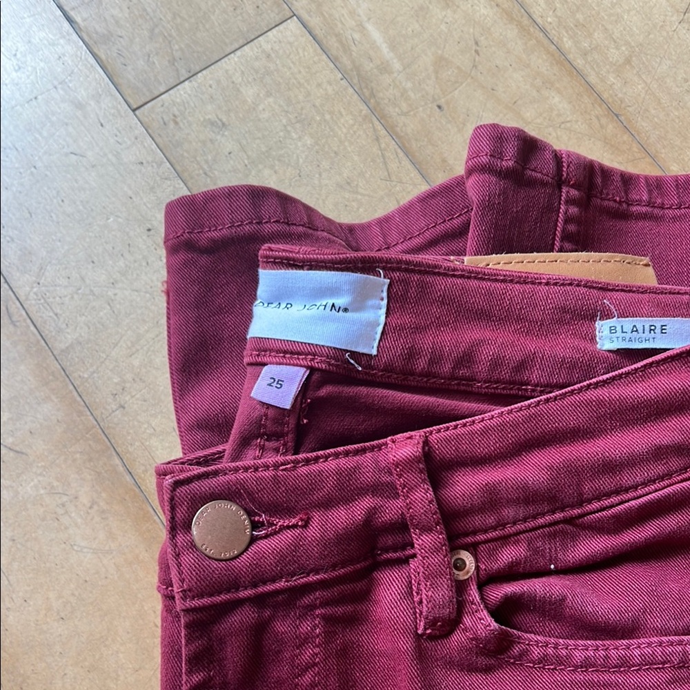Dear John Women's Red Straight Leg Jeans